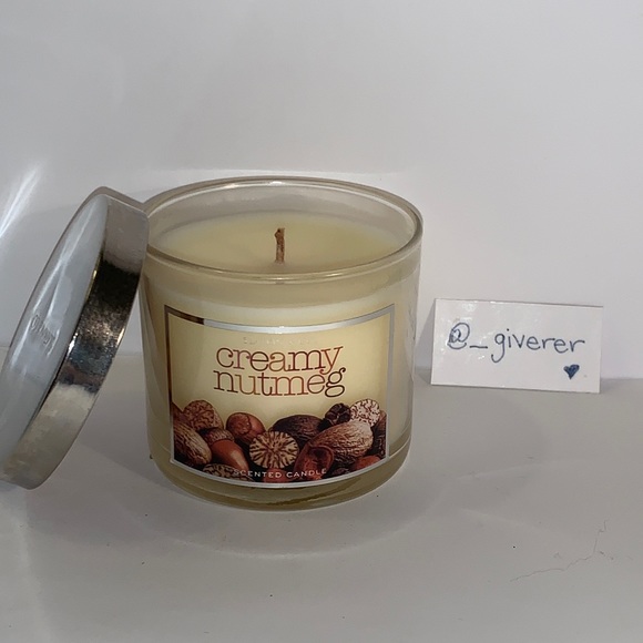 RARE 25-40 Hrs Creamy Nutmeg 🕯Single Wick Candle Bath & Body Works - Picture 2 of 13